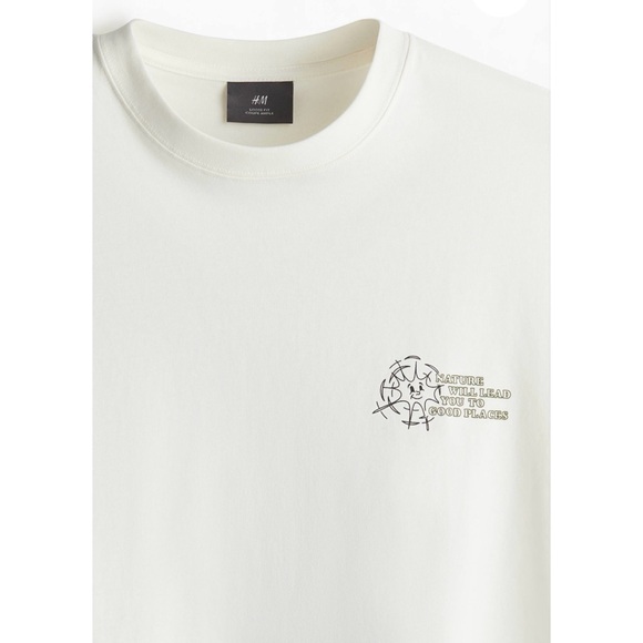 H&M “Nature Will Lead You To Good Places” Loose Fit Graphic T-Shirt, Size L - Picture 3 of 10
